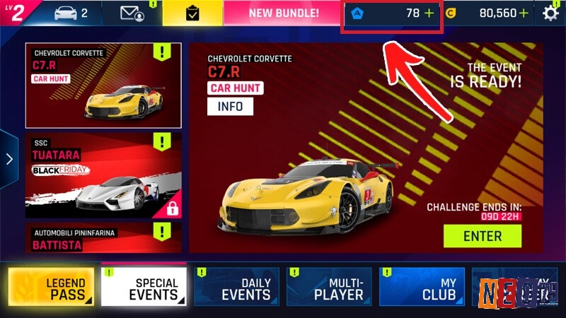 Hệ thống điều khiển trong game Asphalt 9 cũng rất đa dạng
