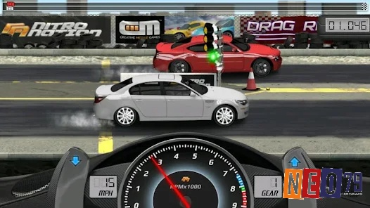 Drag Racing có đồ họa 3D như đang điều khiển những chiếc siêu xe
