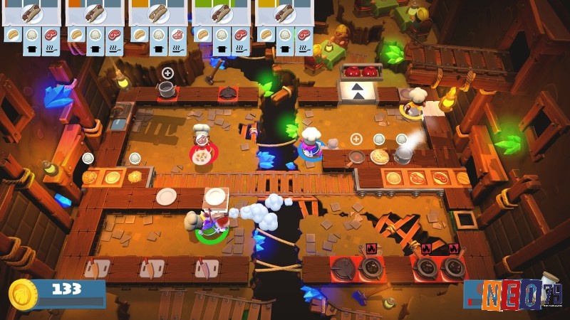 Trong Overcooked 2, hóa thân thành đầu bếp để chuẩn bị và phục vụ món ăn trong một nhà bếp hỗn loạn