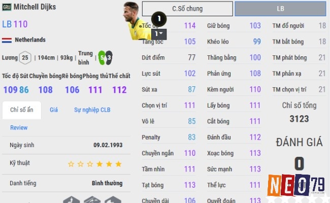 Mitchell Dijks là lựa chọn hàng đầu cho vị trí hậu vệ cánh nhờ thể hình vượt trội