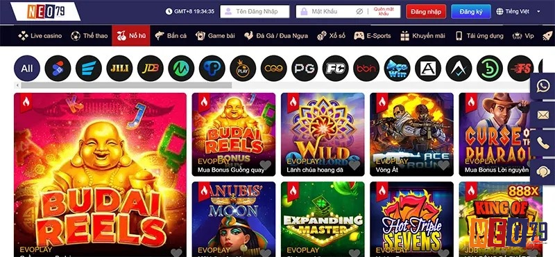 Slot game tại NEO79 có tỉ lệ nổ hũ cao nhất trên thị trường hiện tại