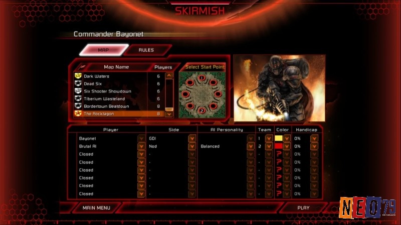 Chế độ skirmish không giới hạn tài nguyên nên thoả sức chiến đấu