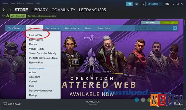 Hướng dẫn từng bước tải và cài đặt game miễn phí trên Steam, từ việc thêm game vào thư viện đến theo dõi tiến trình tải xuống