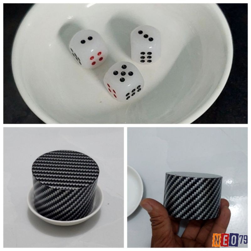 Bộ dụng cụ chuẩn bao gồm bát lắc, đĩa hứng, xúc xắc và khăn phủ để thực hiện cách lắc tài xỉu