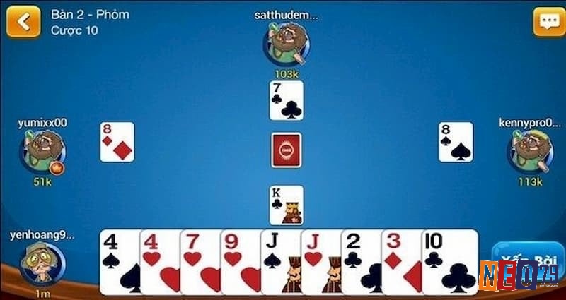 Người chơi đánh lá bài rác khi không ăn bài đối thủ